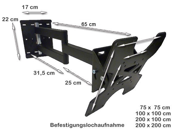 Wandhalterung Wandhalter Plasma 26 27 28 30 32 37 40 Zoll LCD TV schwenkbar neigbar Modell: L20 Wandhalterung Wandhalter Plasma 26 27 28 30 32 37 40 Zoll LCD TV schwenkbar neigbar Modell: L20