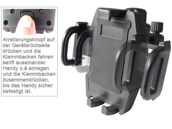 Extra starke universal Motorrad Handy Smartphone Halterung Fahrrad Roller Quad Trike Navi Modell: IP24 Extra starke universal Motorrad Handy Smartphone Halterung Fahrrad Roller Quad Trike Navi Modell: IP24