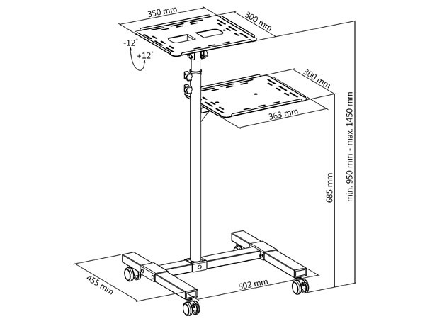 Rollbarer Projektortisch höhenverstellbar Beamer Laptop Notebook Ablage Rack Modell: LB9 Rollbarer Projektortisch höhenverstellbar Beamer Laptop Notebook Ablage Rack Modell: LB9