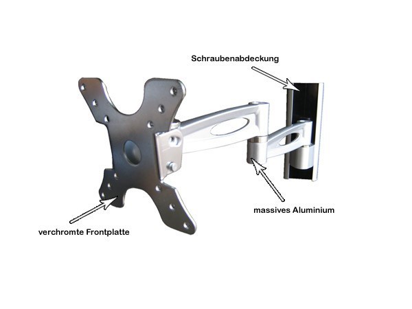Wandhalterung Zweiarm 3 Gelenke Aluminium VESA200 Modell: L50-AD5 Wandhalterung Zweiarm 3 Gelenke Aluminium VESA200 Modell: L50-AD5