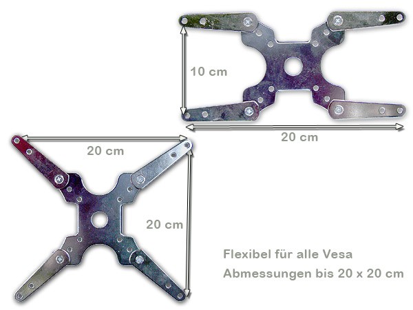 Wandhalterung Zweiarm 3 Gelenke Aluminium VESA200 Modell: L50-AD5 Wandhalterung Zweiarm 3 Gelenke Aluminium VESA200 Modell: L50-AD5